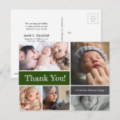 Carte postale Merci Emerald green Baby Photos (Devant / Derrière)