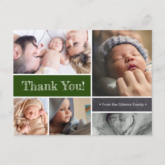 Carte postale Merci Emerald green Baby Photos (Devant)