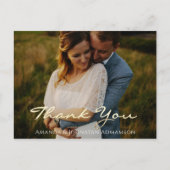 Carte Postale Merci En Amour Mariage Photo Gold Script Blanc (Devant)