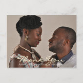 Carte Postale Merci En Amour Mariage Photo Golden Script Maro (Devant)
