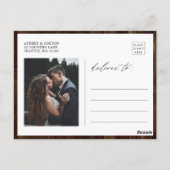 Carte Postale Merci en bois rustique géométrique Floral (Dos)