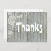 Carte postale Merci en bois vintage gris (Devant / Derrière)