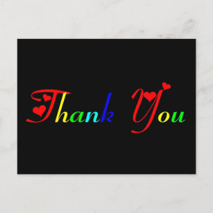 Carte Postale Merci en Couleurs Arc-en-Ciel