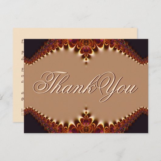 Carte postale Merci en dentelle au chocolat satiné (Devant / Derrière)