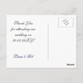 Carte Postale MERCI en dentelle bleu marine et blanc FAUX (Dos)