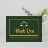 Carte postale Merci en feuille d'or pour avocat él (Debout devant)