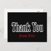 Carte postale Merci en noir - personnalisation (Devant / Derrière)