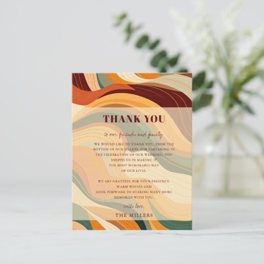 Carte Postale Merci en terre cuite Abstraite rétro (Debout devant)