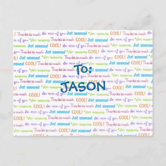 Carte Postale Merci ENFANTS (Devant)