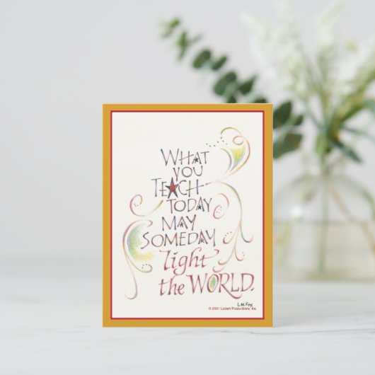 Carte postale Merci enseignant (Debout devant)