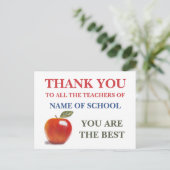 Carte Postale Merci Enseignants, Vous Êtes La Meilleure Pomme Ro (Debout devant)