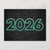 Carte Postale Merci enseigne néon Nouvel An 2026 (Devant)