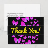 Carte Postale "Merci !" + Essaim des papillons artistiques (Devant / Derrière)