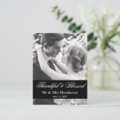 Carte Postale Merci et béni Script Mariage photo Merci (Debout devant)