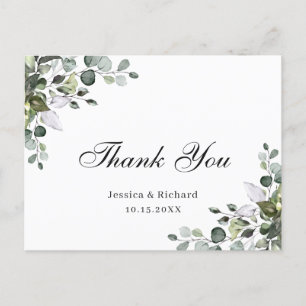 Carte postale Merci Eucalyptus Watercolor