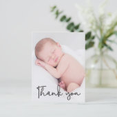 Carte Postale Merci Faire-part de naissance bébé | Texte du scri (Debout devant)