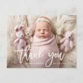 Carte Postale MERCI | faire-part de naissance de lettres de bros (Devant)