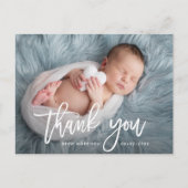 Carte Postale MERCI | faire-part de naissance de typographie élé (Devant)