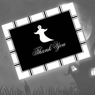 Carte Postale Merci fantôme Halloween noir