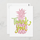 Carte Postale merci faux rose parties scintillant ananas graphiq (Devant / Derrière)
