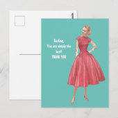 Carte postale Merci femme rétro (Devant / Derrière)