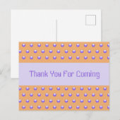 Carte Postale Merci Fête Prénatale Bébé Bleu Pêche Points de Rep (Devant / Derrière)