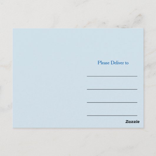 Carte Postale Merci feuille bleue (Dos)