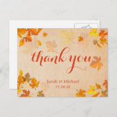 Carte Postale Merci Feuille d'automne (Devant / Derrière)