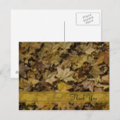 Carte Postale Merci Feuille de la chute jaune (Devant / Derrière)