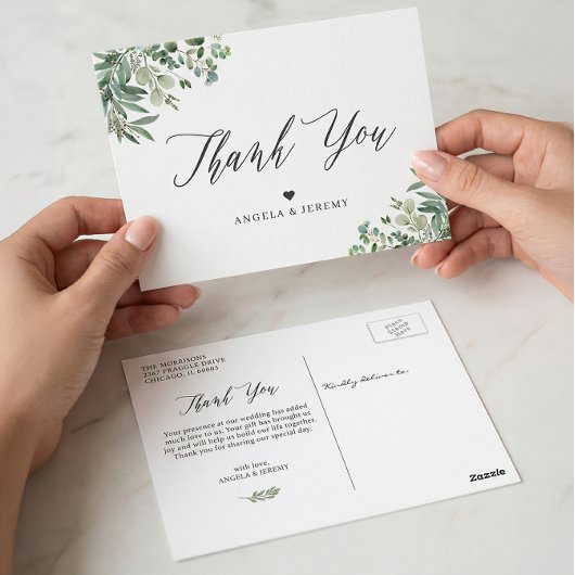 Carte Postale Merci Feuille de l'Eucalyptus vert