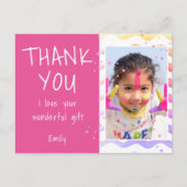 Carte postale Merci fille rose anniversaire (Devant)