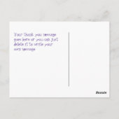 Carte postale Merci fille Sassy (Dos)