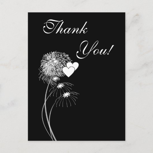 Carte postale Merci Fireworks & Hearts (Devant)