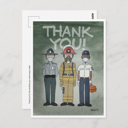 Carte postale Merci First Responsables (Devant / Derrière)