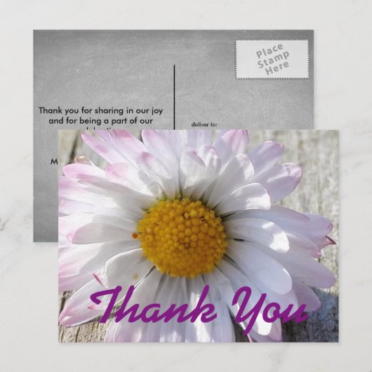 Carte Postale Merci Fleur Faisy (Devant / Derrière)