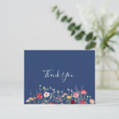 Carte Postale Merci Fleur sauvage Boho Multicolor (Debout devant)