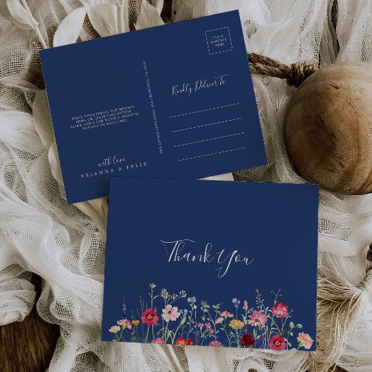 Carte Postale Merci Fleur sauvage Boho Multicolor