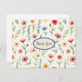 Carte Postale Merci Fleur sauvage d'été (Devant / Derrière)