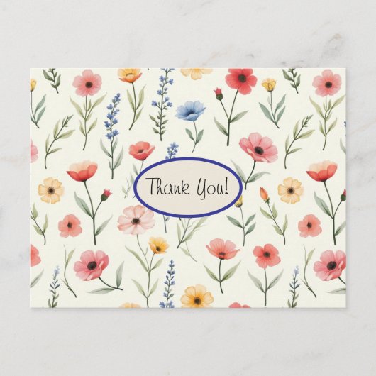 Carte Postale Merci Fleur sauvage d'été (Devant)