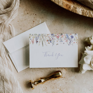 Carte Postale Merci Fleur sauvage multicouleur été