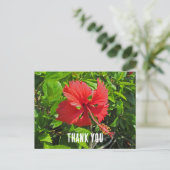 Carte Postale Merci Fleur Tropicale Floral Rose Clair (Debout devant)