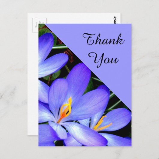 Carte Postale Merci, Fleurs (Devant / Derrière)