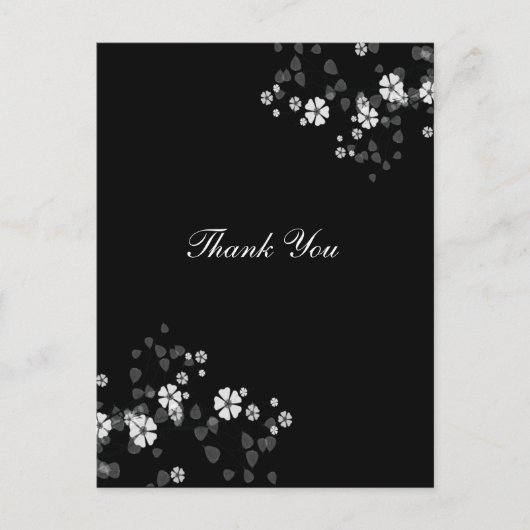 Carte Postale Merci, fleurs blanches (Devant)