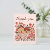 Carte Postale Merci Fleurs de Ferme Mignonnes Automne (Debout devant)