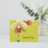 Carte Postale merci, fleurs d'orchidée jaune (Debout devant)