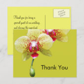 Carte Postale merci, fleurs d'orchidée jaune (Devant / Derrière)