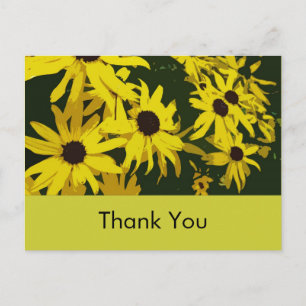 Carte Postale Merci, fleurs jaunes de marguerite