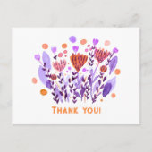 Carte Postale Merci fleurs mignonnes de doodle rétro (Devant)
