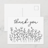 Carte Postale MERCI Fleurs Sauvages Personnalisé Simple (Devant / Derrière)