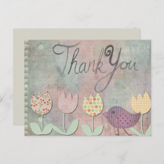 Carte Postale Merci Floral (Devant / Derrière)